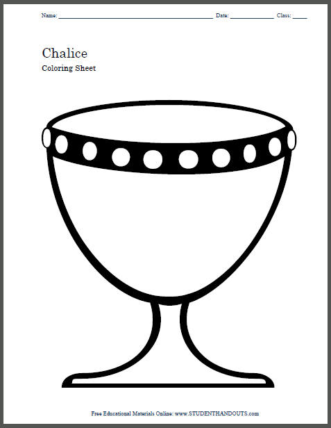 Chalice Religious Drinking Vessel Coloring Sheet for Kids