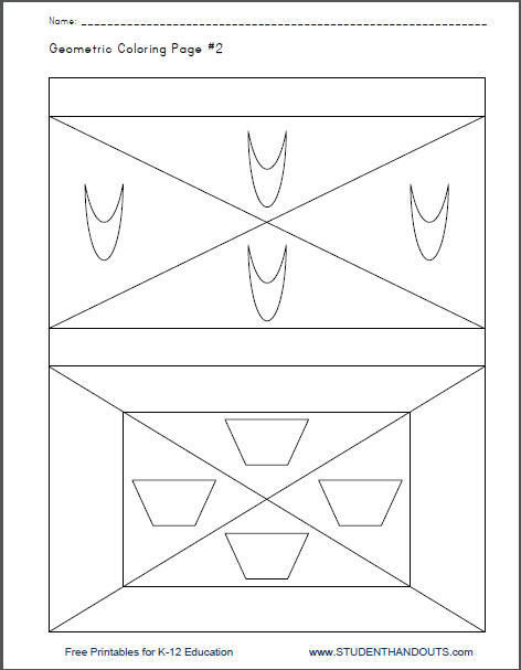 Geometric Coloring Page 2 - Free to print (PDF file).