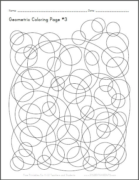Geometric Coloring Page #3 with Checkerboard Spheres