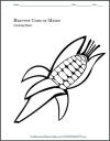 Harvest Corn or Maize Coloring Sheet for Kids or Craft Template