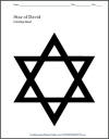 Star of David Coloring Page and Craft Template for Kids
