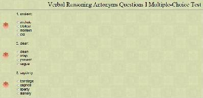 Multiple-Choice Practice Tests - Samples of and instructions for our interactive multiple-choice tests and quizzes for teachers and students in K-12 education.