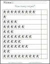 How many ninjas? Kindergarten Counting Worksheet