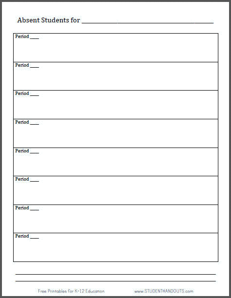 absent student assignment form