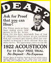 1922 Acousticon Advertisement by Dictograph Products