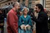 James McTeigue, Alice Eve, and John Cusack on the set of "The Raven."