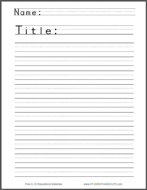 Write-a-Story Worksheet for Kids - Free to print (PDF file).