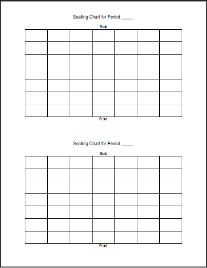 Blank Classroom Seating Chart