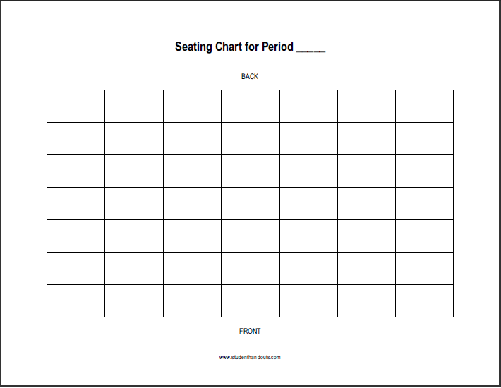 Free Printable Classroom Seating Chart