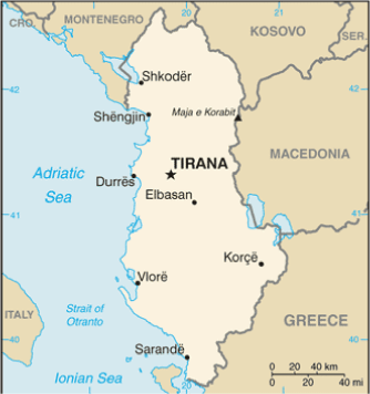 Albania Political Map