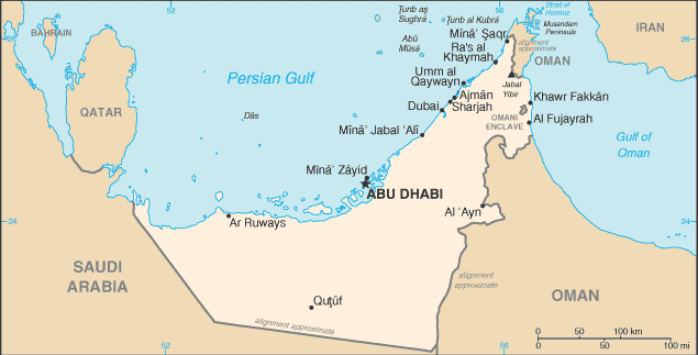 United Arab Emirates Political Map