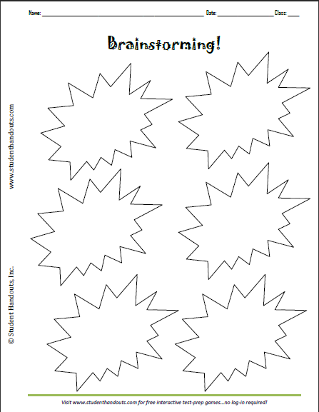 Brainstorming Explosion Worksheet - Free to print (PDF file).