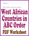 West African Countries in ABC Order Worksheet West African Countries in ABC Order Worksheet