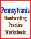 Pennsylvania Sentences Writing Practice in Cursive or Print Fonts