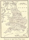 Map of England in 1642