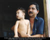 Brazilian rubber tapper and political activist Chico Mendes with his son Sandino.