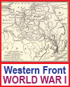 Map of the western front in World War I.