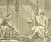 Aristotle teaching the young Alexander the Great.