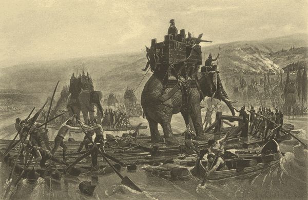 Hannibal crossing the Rhone.