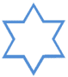 Hollow Blue Star of David