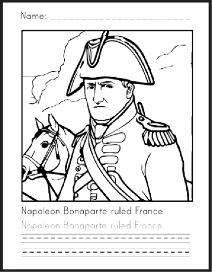 Napoleon Bonaparte Coloring Page Napoleon Bonaparte Coloring Page - Free to print (PDF file).