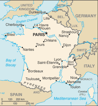 Political Map of France