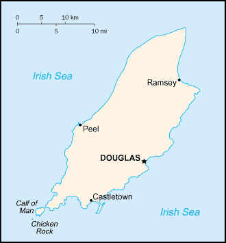 Isle of Man - Mannin - Political Map