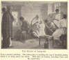 The death of Socrates.  From a modern painting.  The philosopher is awaiting the cup of hemlock poison which is to bring about his death.  With him are friends, including Plato and his pupil Crito.