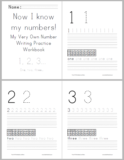 numbers writing workbook for kids student handouts