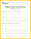 Belgium Handwriting Worksheets