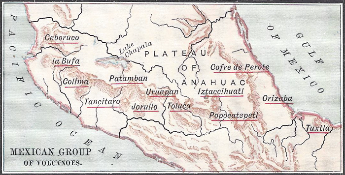 Map of Volcanoes of the Trans-Mexican Volcanic Belt