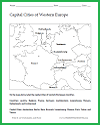 Western European Capital Cities Map Worksheet