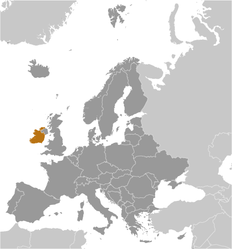 Global Position Map of Ireland