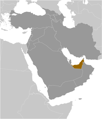 United Arab Emirates Global Position Map