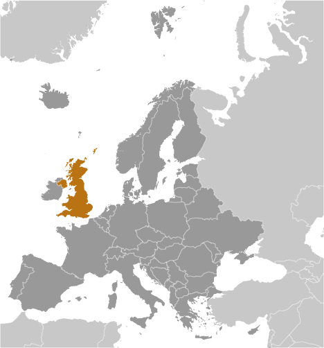 United Kingdom Global Position Map