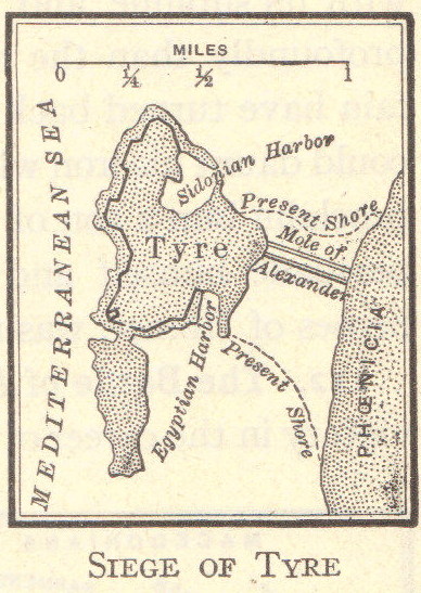 Map of the Siege of Tyre, 332 B.C.E.