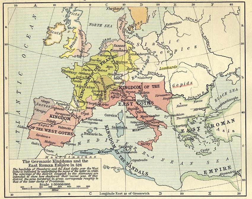 Barbarian Kingdoms of Europe (526 CE)