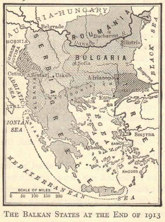 Map of the Balkan States in 1913 | Student Handouts