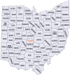 Map of Ohio Counties