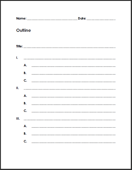 Free Printable Outline Template