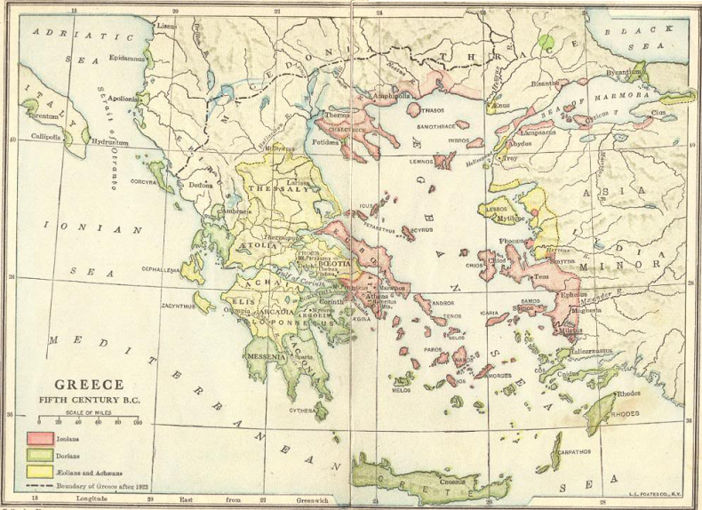 Fifth-Century B.C.E. Map of Greece