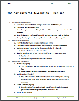 agricultural revolution essay