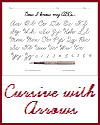 Cursive Alphabet with Arrows