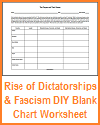 Rise of Dictatorships and Fascism Blank Chart Worksheet
