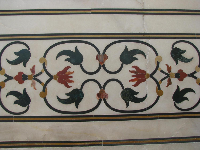 Floral Marble Design at the Taj Mahal