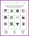 Symbols of Belief Systems Matching Worksheet