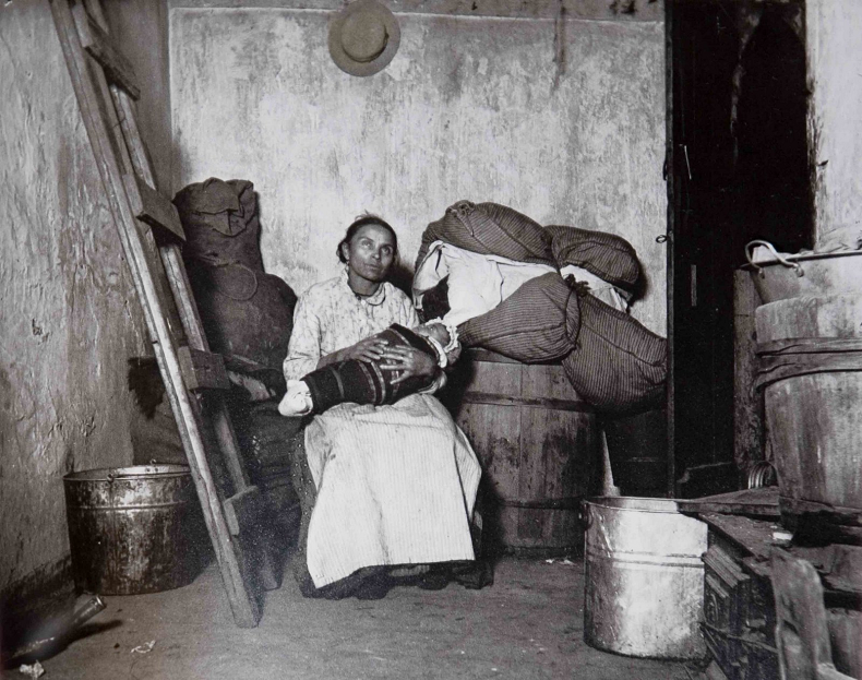 Mother and Baby Living in a NYC Slum, 1890