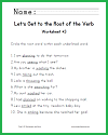 Let's Get to the Root of the Verb Worksheet #3