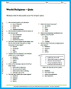 World Religions Pop Quiz with 10 Multiple-choice Questions