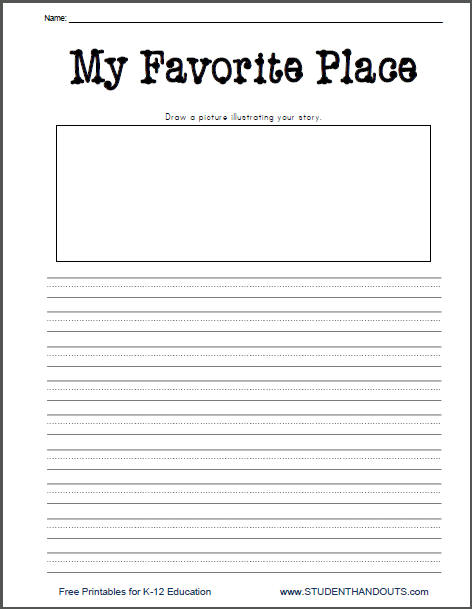 My Favorite Place Writing Prompt Worksheet